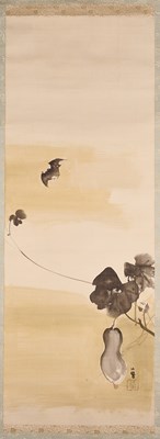 Lot 205 - TAKEUCHI SEIHO (1864-1942), BAT AND GOURD