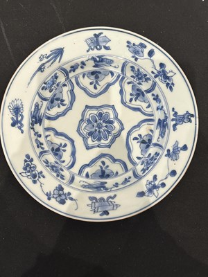 Lot 48 - TWO CHINESE EXPORT BLUE AND WHITE PLATES, QING DYNASTY, KANGXI PERIOD (1662-1722)