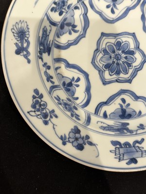 Lot 48 - TWO CHINESE EXPORT BLUE AND WHITE PLATES, QING DYNASTY, KANGXI PERIOD (1662-1722)