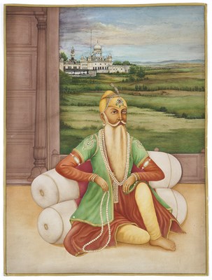 Lot 317 - A PORTRAIT OF RANJIT SINGH, PUNJAB, CIRCA 1900