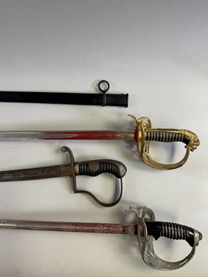 Lot 588 - AN IMPERIAL GERMAN MODEL 1889 KINGS DRAGOON REGT NR. 26 CAVALRY SWORD, A BAVARIAN OFFICER'S SWORD, AND AN IMPERIAL GERMAN CAVALRY SWORD, LATE 19TH CENTURY