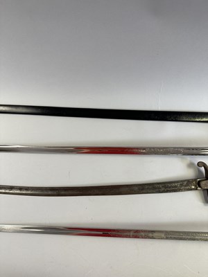 Lot 588 - AN IMPERIAL GERMAN MODEL 1889 KINGS DRAGOON REGT NR. 26 CAVALRY SWORD, A BAVARIAN OFFICER'S SWORD, AND AN IMPERIAL GERMAN CAVALRY SWORD, LATE 19TH CENTURY