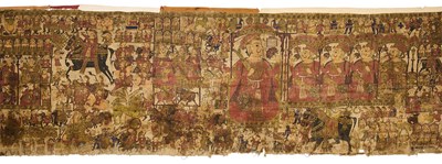 Lot 294 - A LARGE PABUJI PHADA, RAJASTHAN, INDIA, CIRCA 1900