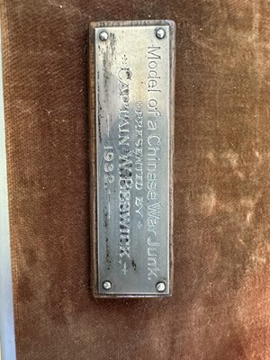Lot 40 - A RARE LARGE CHINESE EXPORT SILVER WAR JUNK, MARKED W.O.CO., PROBABLY WING ON & CO. OF HONG KONG, CIRCA 1930