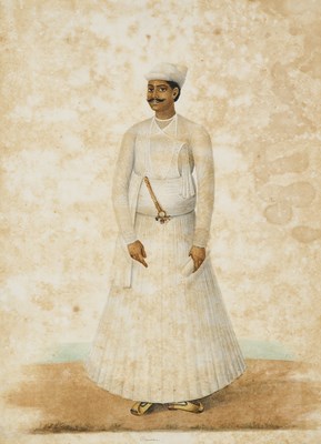 Lot 350 - A COMPANY SCHOOL PORTRAIT OF A DEWAN, BENGAL, FIRST HALF 19TH CENTURY