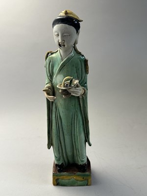 Lot 43 - A RARE SET OF EIGHT CHINESE FAMILLE-VERTE DAOIST IMMORTALS, QING DYNASTY, KANGXI PERIOD (1662-1722)