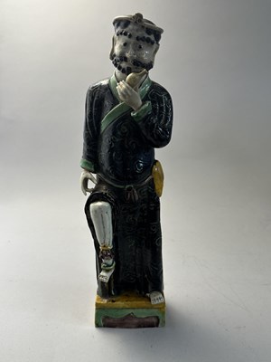 Lot 43 - A RARE SET OF EIGHT CHINESE FAMILLE-VERTE DAOIST IMMORTALS, QING DYNASTY, KANGXI PERIOD (1662-1722)