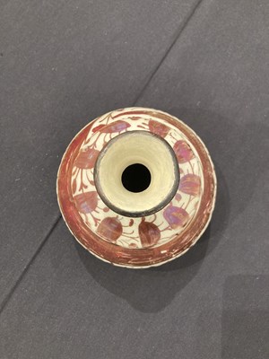 Lot 513 - A SAFAVID LUSTRE PAINTED POTTERY BOTTLE, PERSIA, 17TH CENTURY