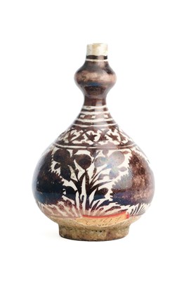 Lot 514 - A SMALL LUSTRE PAINTED POTTERY BOTTLE, SAFAVID, 17TH CENTURY