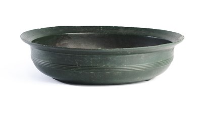 Lot 527 - A MAJAPAHIT BRONZE BOWL, JAVA, INDONESIA, CIRCA 14TH CENTURY