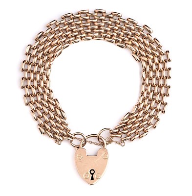 Lot 400 - EDWARDIAN ROSE GOLD BRACELET, 1900s