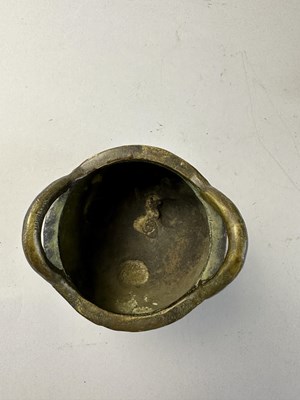 Lot 34 - A CHINESE CLOISONNE ENAMEL AND BRONZE TRIPOD CENSER FOR THE ISLAMIC MARKET, LATE QING DYNASTY