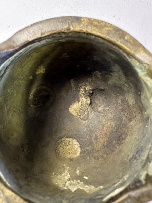 Lot 34 - A CHINESE CLOISONNE ENAMEL AND BRONZE TRIPOD CENSER FOR THE ISLAMIC MARKET, LATE QING DYNASTY