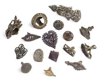Lot 53 - A GROUP OF BRASS HENNA STAMPS, INDIA, 19TH/20TH CENTURY