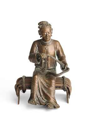 Lot 398 - A FIGURE OF A FURNITURE MAKER, PEGU, BURMA, CIRCA 1900