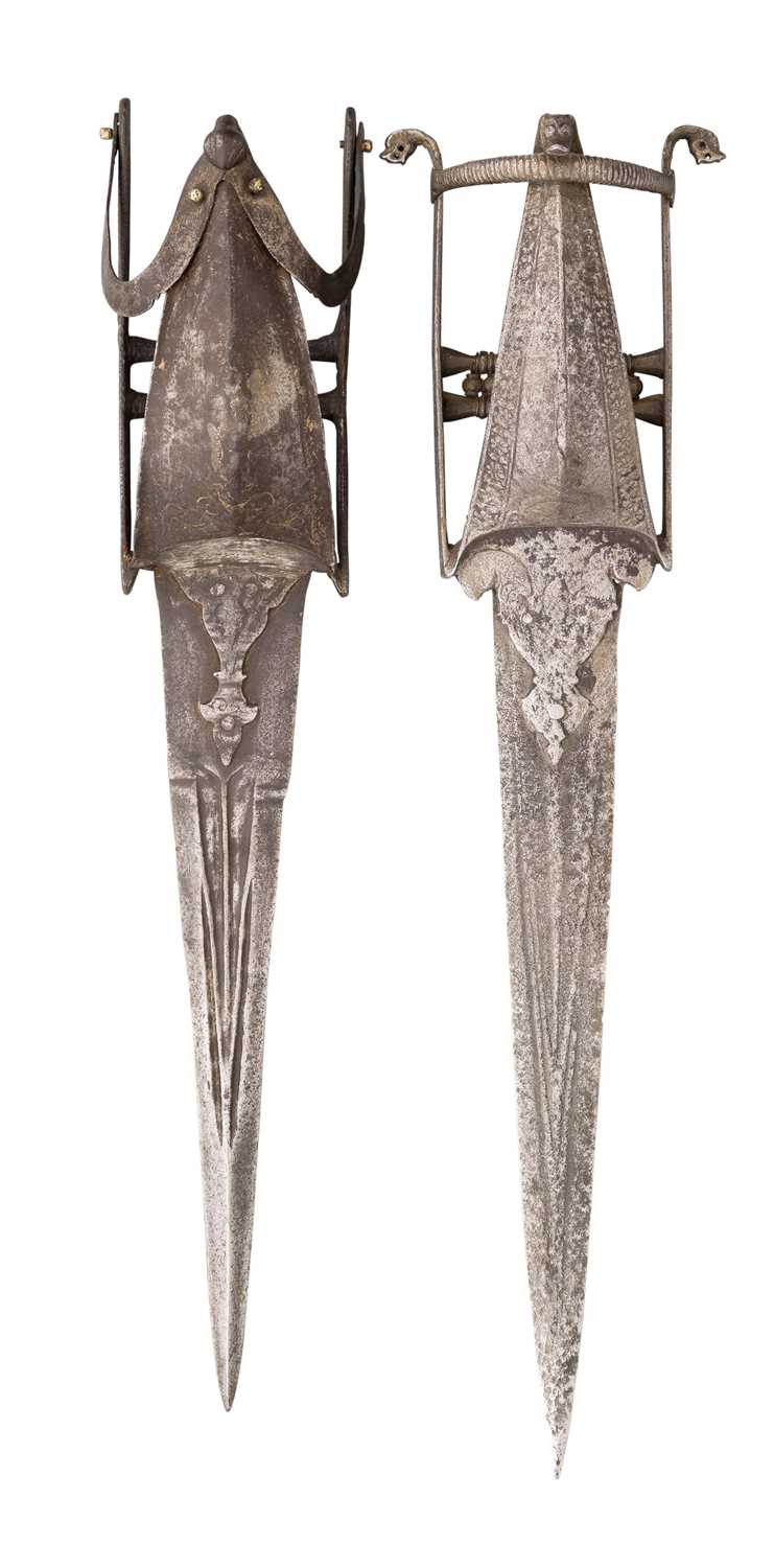 Lot 36 - TWO INDIAN DAGGERS (KATAR), 17TH/18TH