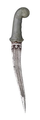 Lot 94 - AN INDIAN JADE-HILTED DAGGER (KHANJAR), EARLY 19TH CENTURY