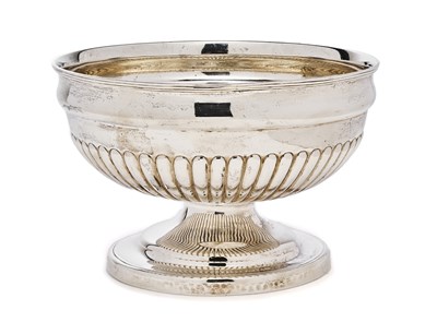Lot 129 - A GEORGE III SILVER PEDESTAL BOWL, GEORGE ASHFORTH & CO., SHEFFIELD, 1802