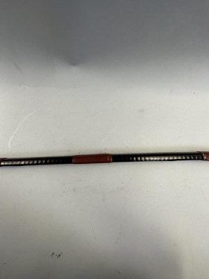 Lot 5 - A JAPANESE BOW (YUMI), BOW-STRING REEL, THREE ARROWS AND QUIVER (YADZUTSU), LATE EDO PERIOD, 19TH CENTURY/EARLY 20TH CENTURY