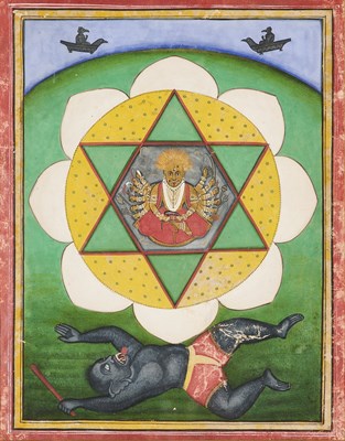 Lot 322 - A TANTRIC PAINTING, RAJASTHAN, WESTERN INDIA, 19TH CENTURY