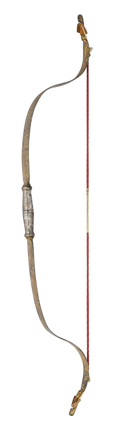 Lot 27 - A NORTH INDIAN DECORATED STEEL BOW, 18TH/19TH CENTURY