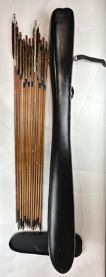 Lot 16 - THREE JAPANESE QUIVERS (UTSUBO) WITH ARROWS, EDO PERIOD