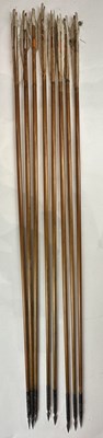 Lot 16 - THREE JAPANESE QUIVERS (UTSUBO) WITH ARROWS, EDO PERIOD