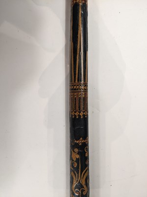 Lot 31 - SEVEN INDO-PERSIAN PAINTED SELF BOWS, 19TH CENTURY