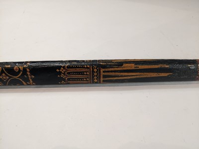 Lot 31 - SEVEN INDO-PERSIAN PAINTED SELF BOWS, 19TH CENTURY