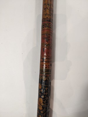Lot 31 - SEVEN INDO-PERSIAN PAINTED SELF BOWS, 19TH CENTURY