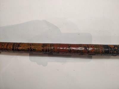Lot 31 - SEVEN INDO-PERSIAN PAINTED SELF BOWS, 19TH CENTURY