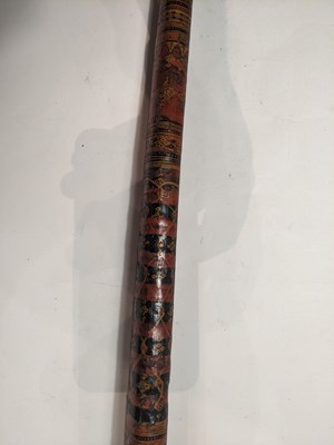 Lot 31 - SEVEN INDO-PERSIAN PAINTED SELF BOWS, 19TH CENTURY