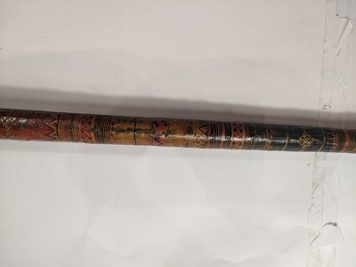 Lot 31 - SEVEN INDO-PERSIAN PAINTED SELF BOWS, 19TH CENTURY