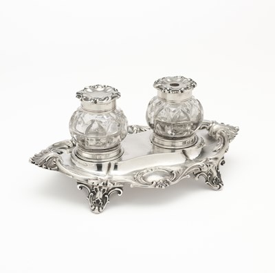 Lot 42 - A VICTORIAN SILVER INKSTAND, HENRY WILKINSON & CO., SHEFFIELD, 1851