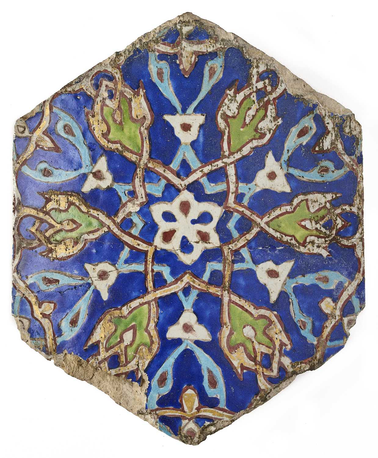 Lot 50 - A TIMURID CUERDA SECA TILE, PERSIA OR CENTRAL ASIA, 15TH CENTURY