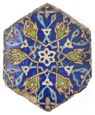 Lot 50 - A TIMURID CUERDA SECA TILE, PERSIA OR CENTRAL ASIA, 15TH CENTURY