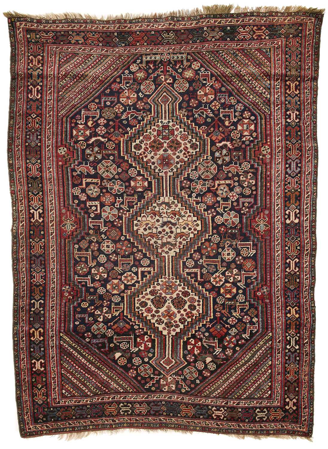 Lot 85 - A KHAMSEH RUG, SOUTHWEST PERSIA, LATE 19TH CENTURY