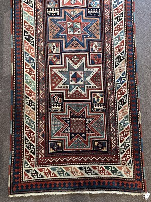 Lot 88 - A MOGHAN LONG RUG, SOUTHWEST CAUCASUS, CIRCA 1900