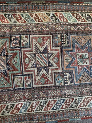 Lot 88 - A MOGHAN LONG RUG, SOUTHWEST CAUCASUS, CIRCA 1900