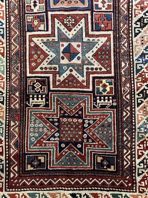 Lot 88 - A MOGHAN LONG RUG, SOUTHWEST CAUCASUS, CIRCA 1900