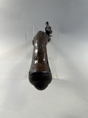 Lot 566 - A 22 BORE OTTOMAN FLINTLOCK HOLSTER PISTOL (KUBUR),  AND AN 18 BORE ADRIATIC FLINTLOCK HOLSTER PISTOL, 19TH CENTURY