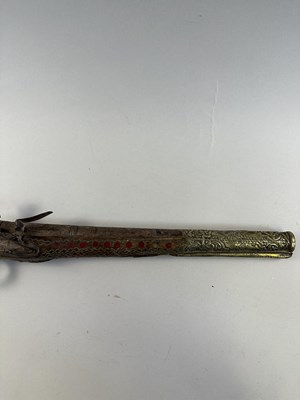 Lot 566 - A 22 BORE OTTOMAN FLINTLOCK HOLSTER PISTOL (KUBUR),  AND AN 18 BORE ADRIATIC FLINTLOCK HOLSTER PISTOL, 19TH CENTURY