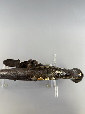 Lot 566 - A 22 BORE OTTOMAN FLINTLOCK HOLSTER PISTOL (KUBUR),  AND AN 18 BORE ADRIATIC FLINTLOCK HOLSTER PISTOL, 19TH CENTURY