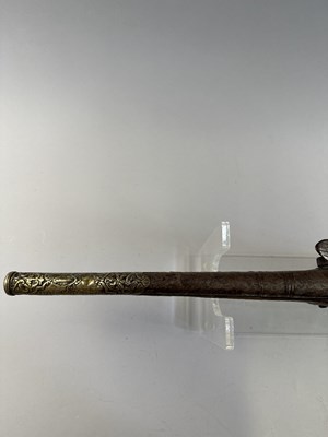 Lot 566 - A 22 BORE OTTOMAN FLINTLOCK HOLSTER PISTOL (KUBUR),  AND AN 18 BORE ADRIATIC FLINTLOCK HOLSTER PISTOL, 19TH CENTURY
