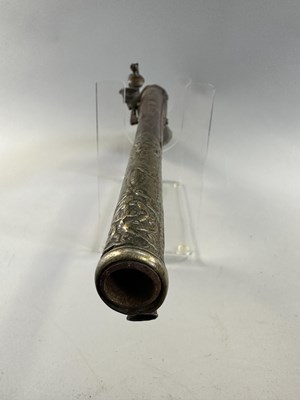 Lot 566 - A 22 BORE OTTOMAN FLINTLOCK HOLSTER PISTOL (KUBUR),  AND AN 18 BORE ADRIATIC FLINTLOCK HOLSTER PISTOL, 19TH CENTURY