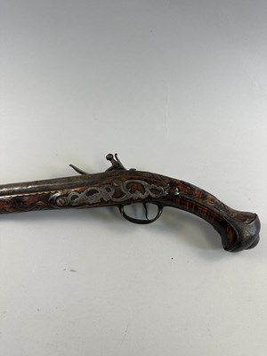 Lot 566 - A 22 BORE OTTOMAN FLINTLOCK HOLSTER PISTOL (KUBUR),  AND AN 18 BORE ADRIATIC FLINTLOCK HOLSTER PISTOL, 19TH CENTURY