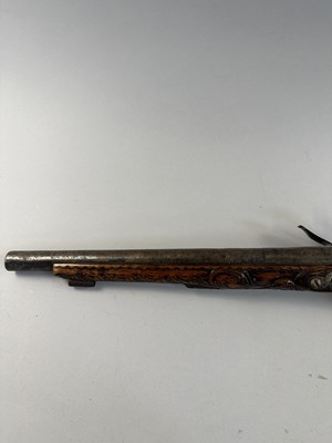 Lot 566 - A 22 BORE OTTOMAN FLINTLOCK HOLSTER PISTOL (KUBUR),  AND AN 18 BORE ADRIATIC FLINTLOCK HOLSTER PISTOL, 19TH CENTURY