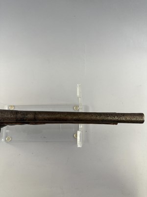 Lot 566 - A 22 BORE OTTOMAN FLINTLOCK HOLSTER PISTOL (KUBUR),  AND AN 18 BORE ADRIATIC FLINTLOCK HOLSTER PISTOL, 19TH CENTURY