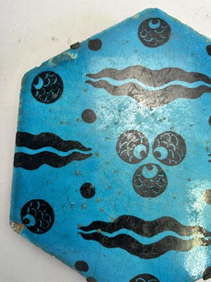 Lot 129 - A LARGE DAMASCUS HEXAGONAL TILE, OTTOMAN SYRIA, 1550-1600