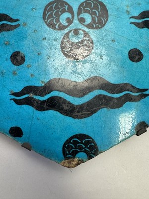Lot 129 - A LARGE DAMASCUS HEXAGONAL TILE, OTTOMAN SYRIA, 1550-1600